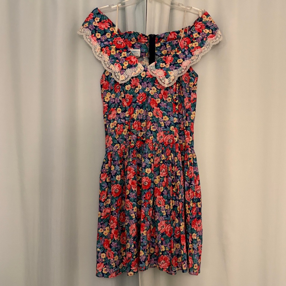 Vintage Gunne Sax Multicolor Floral Women’s Dress, size 9/10